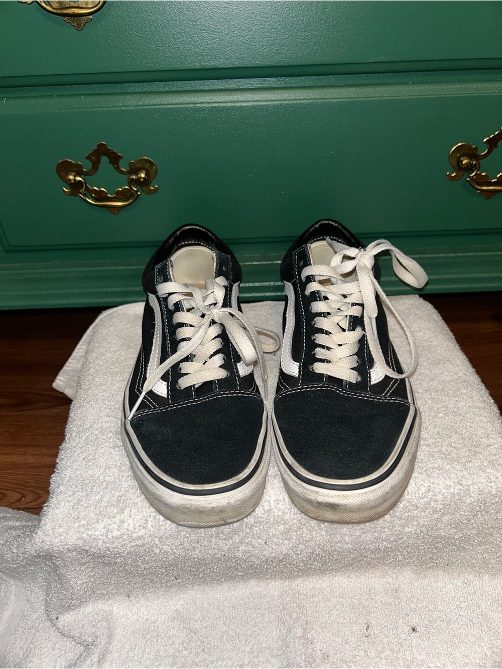 Vans Black and White Low-Top Canvas Sneakers